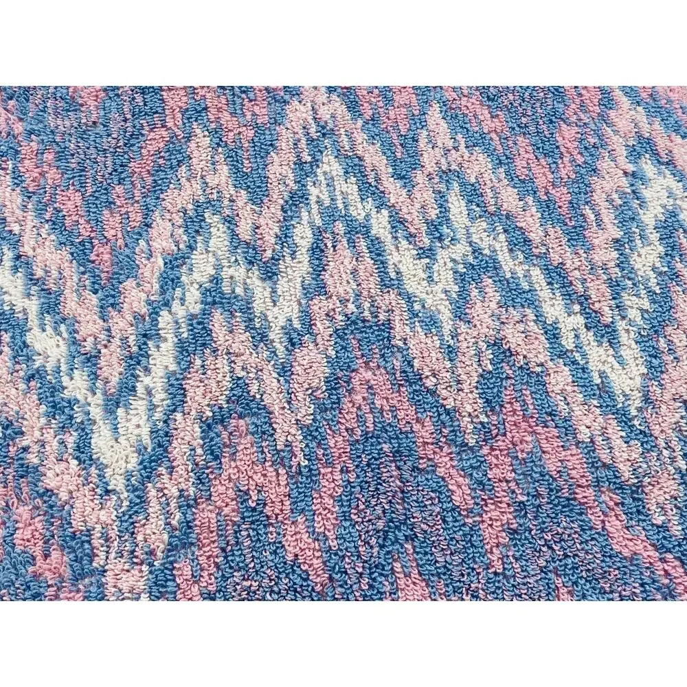 2 Vintage Royal velvet Fieldcrest washcloths rags Pastel pink blue Waves Zig zag